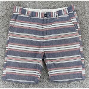 Deus Ex Machina Chino Shorts Men's M (34x8") Blue Red Baja‎ Striped 100% Cotton